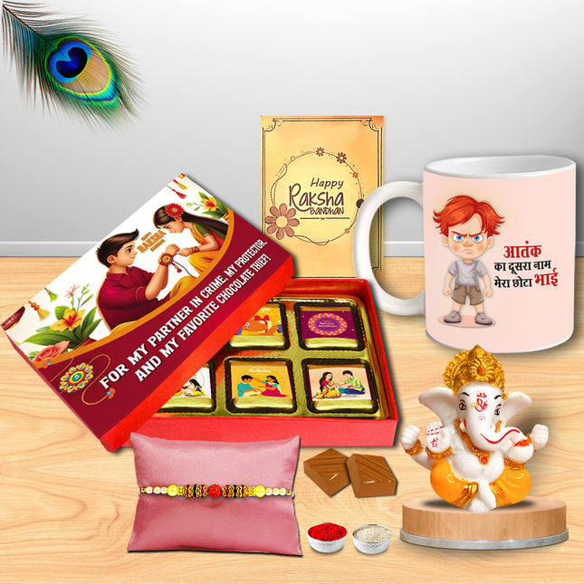Raksha Bandhan Rakhi For Bhaiya - Stone Work Rakhi For Brother, Fancy Thread Rakhi, Handcrafted Rakhi For Bhai