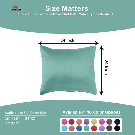Luxury Satin Silk Cushion Cover 24x24– Anti-Wrinkle, Anti-Frizz Cushioncase for Hair & Skin, Cooling, Breathable Design