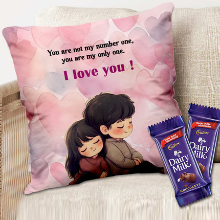Love Cushion Gift for Husband and Wife - Printed Couple Cushion, Anniversary Surprise Gift