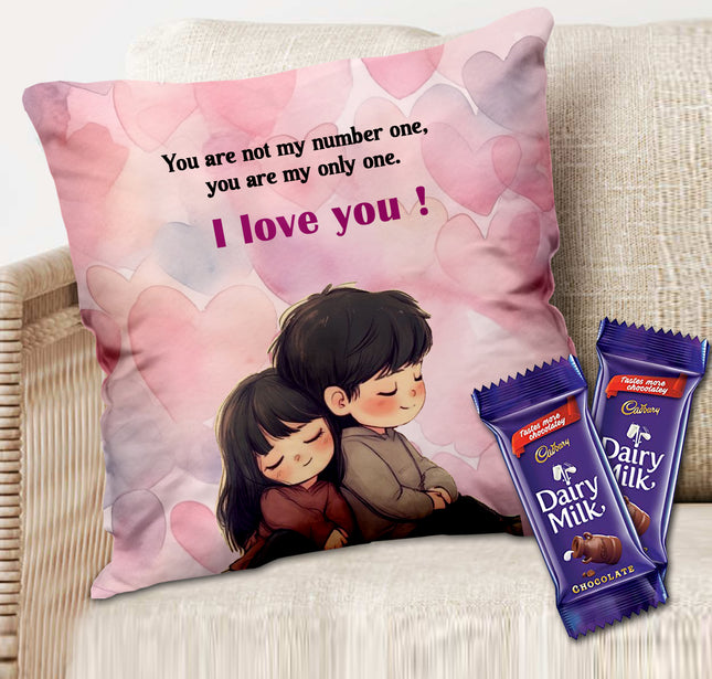 Love Cushion Gift for Husband and Wife - Printed Couple Cushion, Anniversary Surprise Gift