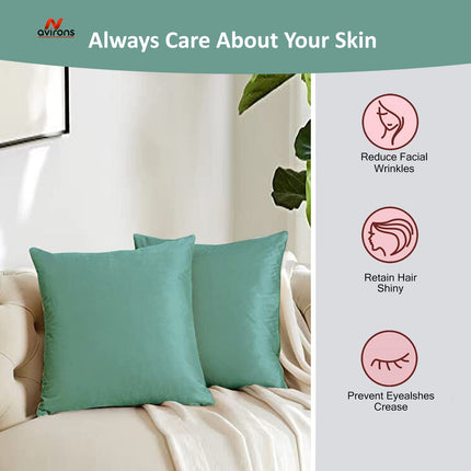 Luxury Satin Silk Cushion Cover 24x24– Anti-Wrinkle, Anti-Frizz Cushioncase for Hair & Skin, Cooling, Breathable Design