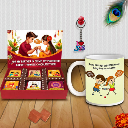 Sister Rakhi Gift Set  – Rakhi Return Gifts For Sister, Rakhi Special Gift For Sister, Rakhi With Sweets Combo
