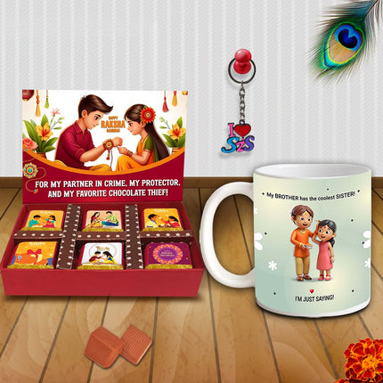 Sister Rakhi Gift Set  – Rakhi Return Gifts For Sister, Rakhi Special Gift For Sister, Rakhi With Sweets Combo
