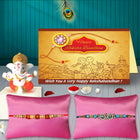 2 Rakhi Threads with Ganesh Statue – Raksha Bandhan Combo Gift for Brother