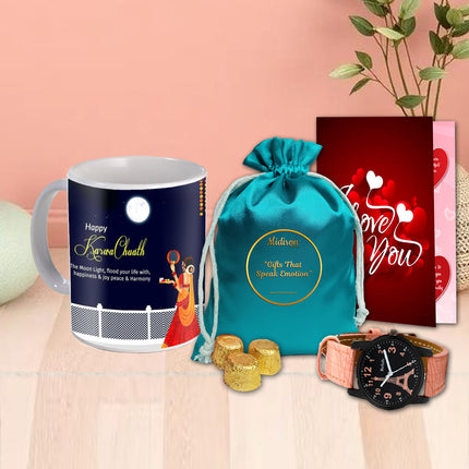 Karwa Chauth Gift Hamper for Wife - Karwa Chauth Emotional Surprise, Karwa Chauth Romantic Time