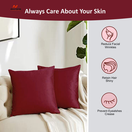 Luxury Satin Silk Cushion case – Cooling, Breathable, Frizz-Control Cushion Cover for Healthy Sleep