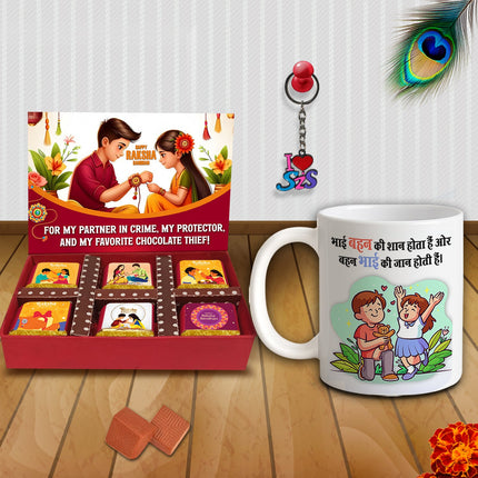 Sister Rakhi Gift Set  – Rakhi Return Gifts For Sister, Rakhi Special Gift For Sister, Rakhi With Sweets Combo