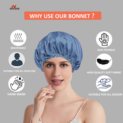 Satin Hair Bonnet and Eye Mask – Soft, Breathable, and Perfect for a Good Night’s Sleep