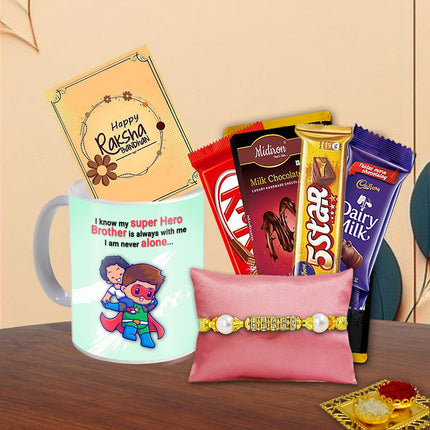 Raksha Bhandan Surprise Gift Hamper For Brother - Personalized Rakhi gift, Handmade Rakhi gift