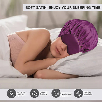 Luxurious Satin Silk Sleeping Cap & Eye Mask Set – Soft, Comfortable, and Stylish for Perfect Sleep
