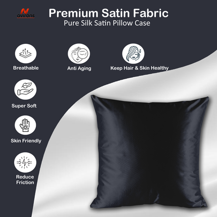 Satin Silk Cushion Cover – Frizz-Free, Anti-Wrinkle, Hypoallergenic Cushioncase for Comfort & Beauty-16x16 inch