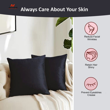 Satin Silk Cushion Cover – Frizz-Free, Anti-Wrinkle, Hypoallergenic Cushioncase for Comfort & Beauty-16x16 inch