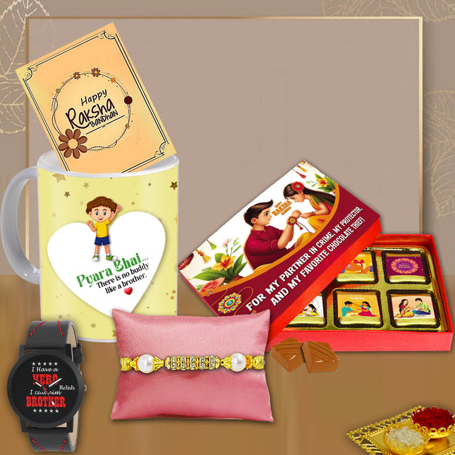Rakhi Gift Hamper For Brother – Raksha Bandhan Surprise Bhaiya, Rakhi Gift Bhai Combo, Rakhi Gift Hamper
