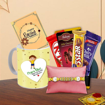 Raksha Bhandan Surprise Gift Hamper For Brother - Personalized Rakhi gift, Handmade Rakhi gift