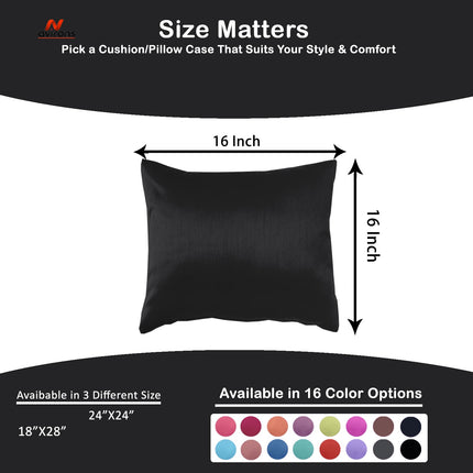 Premium Satin Cushioncase – Cooling, Soft, Anti-Wrinkle Cushion Cover for Hair & Skin Health-16x16 inch