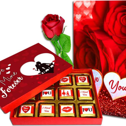 Valentine's Day Gift Hamper - Special Gift Hamper for Valentine's Day - Chocolate, Rose & Card