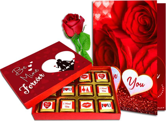 Valentine's Day Gift Hamper - Special Gift Hamper for Valentine's Day - Chocolate, Rose & Card
