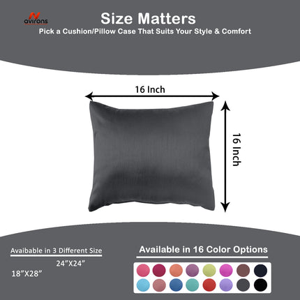 Silky Smooth Satin Cushion Cover – Anti-Frizz, Hypoallergenic Cushioncase for Luxurious Sleep-(16x16 Inch)
