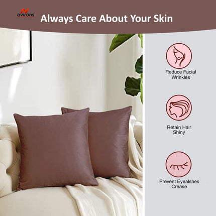 Luxury Satin Cushioncase – Soft, Wrinkle-Resistant, Cooling Cushion Cover for Hair & Skin Benefit-16x16 inch