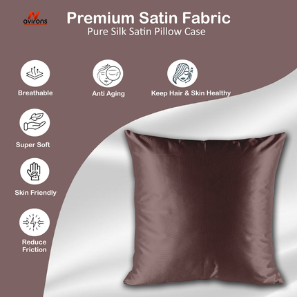 Luxury Satin Cushioncase – Soft, Wrinkle-Resistant, Cooling Cushion Cover for Hair & Skin Benefit-16x16 inch