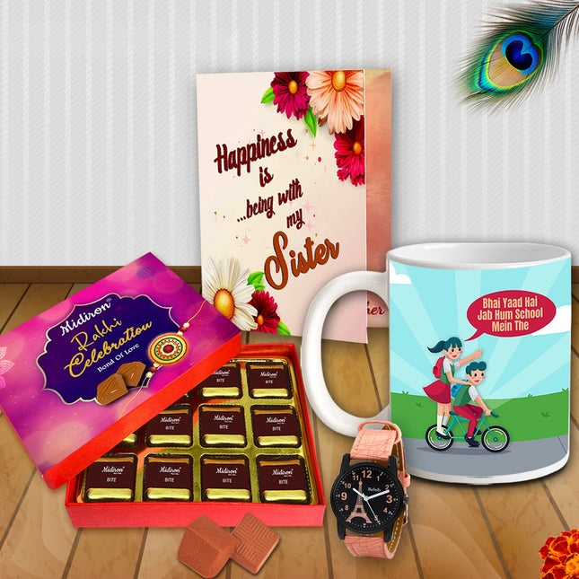 Cozy coffee mug with sweet printed sentiment, designed to show appreciation for your sister’s presence.