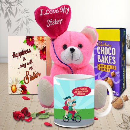 Rakhi Gift Set For Sister - Rakhi Combo with Cookies, Raksha Bandhan Deluxe Hamper, Rakhi Return Gift Idea