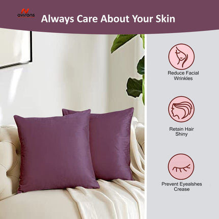 Luxury Satin Cushion Cover - Decorative Smooth Cushion Cover with Zipper Closure, Stylish & Comfortable