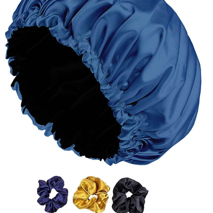Silk Satin Sleep Bonnet for Women – Double Layer, Adjustable Hair Cap for Frizz-Free, Tangle-Free Mornings