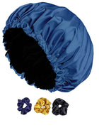 Silk Satin Sleep Bonnet for Women – Double Layer, Adjustable Hair Cap for Frizz-Free, Tangle-Free Mornings
