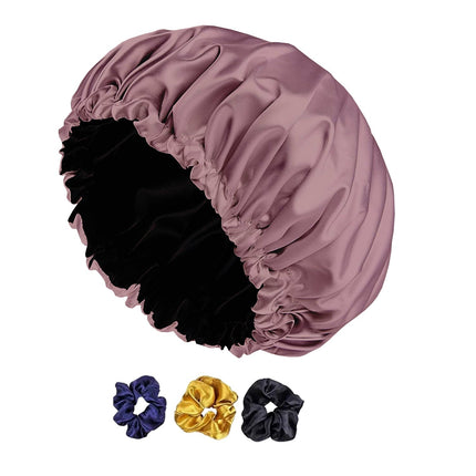 Double Layer Satin Bonnet for Sleeping – Silk Satin Hair Cap, Adjustable, Soft and Breathable for Hair Care