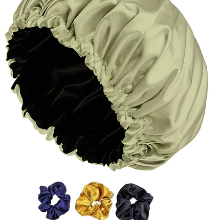 Silk Satin Bonnet for Sleeping – Double Layer, Adjustable Hair Cap for Frizz-Free Hair, Perfect for Night Protection