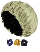 Silk Satin Bonnet for Sleeping – Double Layer, Adjustable Hair Cap for Frizz-Free Hair, Perfect for Night Protection