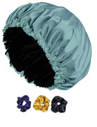 Double Layer Silk Satin Sleeping Bonnet – Adjustable Hair Cap for Curly, Natural, and Frizzy Hair, Breathable & Soft