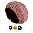 Silk Satin Double-Layer Bonnet – Adjustable Sleeping Cap for Hair Protection, Soft & Breathable for All Hair Types