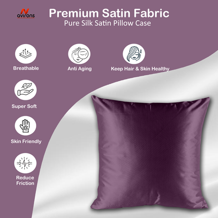 Luxury Satin Cushion Cover - Decorative Smooth Cushion Cover with Zipper Closure, Stylish & Comfortable