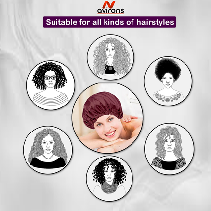 Silk Sleeping Cap with Adjustable Design, Matching Eyemask & Scrunchies – Perfect for Healthy Hair