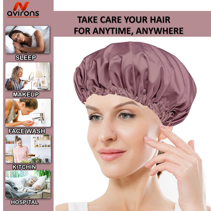 Silk Sleeping Cap with Adjustable Design, Matching Eyemask & Scrunchies – Perfect for Healthy Hair