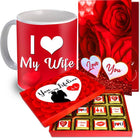 Birthday Chocolate Gift - Love Gift For Wife, Romantic Gift - Romantic Greeting Card,  Chocolate & Mug