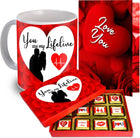 Valentine, Birthday Gift for Girlfriend, Wife, Husband,Boyfriend - Chocolate, Greeting Card & Printed Mug