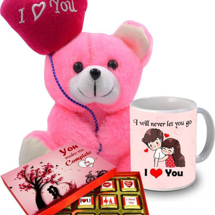 Chocolate Gift Pack with Teddy Bear, Coffee Mug For Your Girlfriend Gift Box Ceramic, Paper, Fiber Gift Box  (Multicolor)