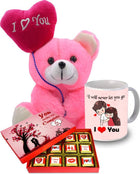 Chocolate Gift Pack with Teddy Bear, Coffee Mug For Your Girlfriend Gift Box Ceramic, Paper, Fiber Gift Box  (Multicolor)