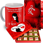 Love Chocolates Gift for Girlfriend, Wife, Husband & Boyfriend - Romantic Gift Set Paper, Ceramic Gift Box  (Multicolor)