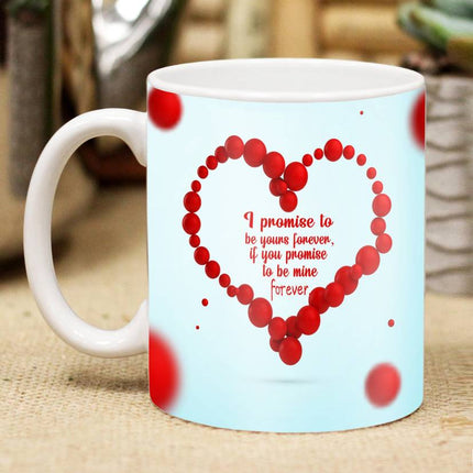 Valentine gift set featuring premium chocolates, a romantic printed mug, and a soft cushion – perfect for expressing love to your partner.