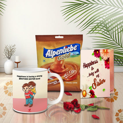 Raksha Bhandan Gift Hamper For Sister - Rakhi with Teddy Bear, Raksha Bandhan Love Hamper, Rakhi Combo Sister Gift