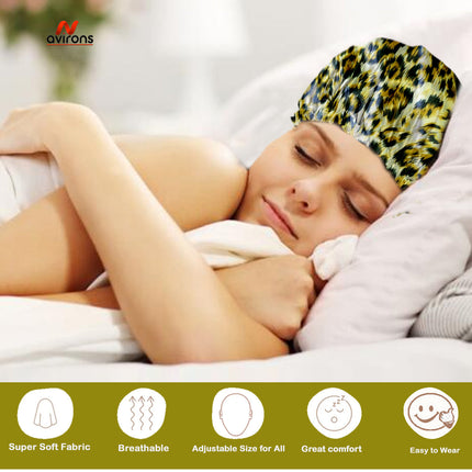 Silk Sleeping Cap & Eyemask Set with Adjustable Scrunchies – Protect Your Hair in Style