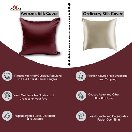 Luxury Satin Silk Cushion case – Cooling, Breathable, Frizz-Control Cushion Cover for Healthy Sleep