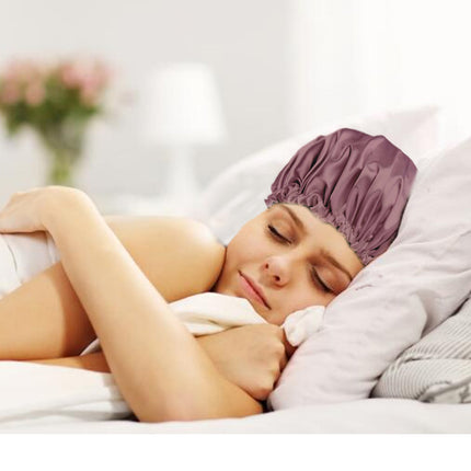 Silk Sleeping Cap with Adjustable Design, Matching Eyemask & Scrunchies – Perfect for Healthy Hair