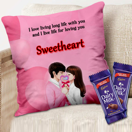 Printed Cushion Gift for Husband - Love Cushion for Him & Her, Unique Cushion Gift for Spouse