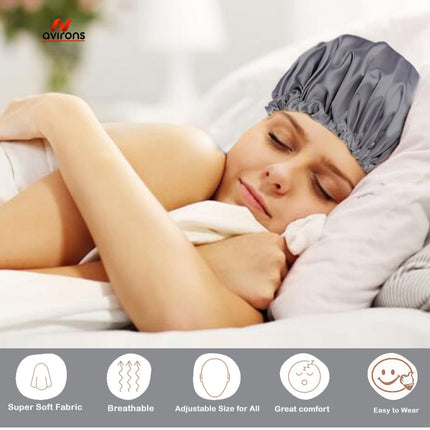 Silk Hair Bonnet with Eye Mask – Protect Your Hair & Sleep in Style