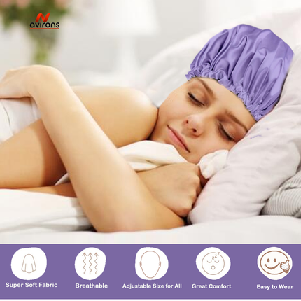 Satin Silk Sleeping Cap with Eye Mask – Luxurious Comfort for Hair Care and Beauty Sleep